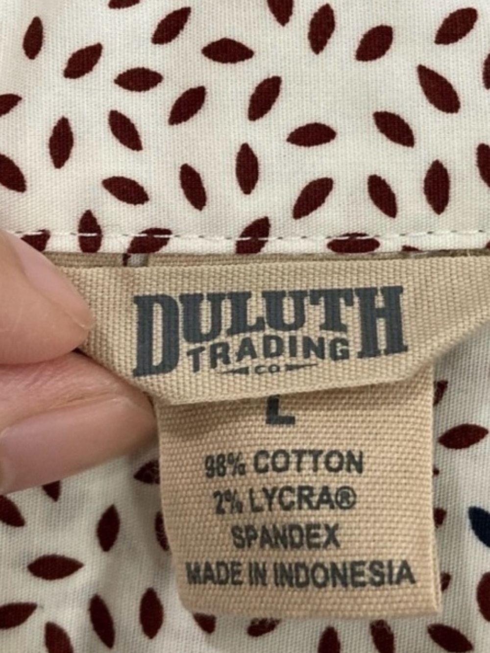 Duluth Trading Co Cotton Lycra Wrinkle Resistant Button Down Shirt L - Picture 3 of 4